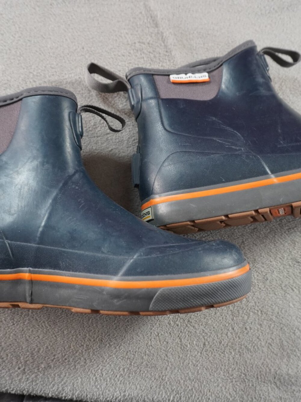 Grundens Deck Boss Ankle Boot Mens 8 Blue Rubber Ankle Waterproof Slip Resistant - Picture 4 of 13